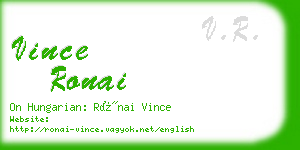 vince ronai business card